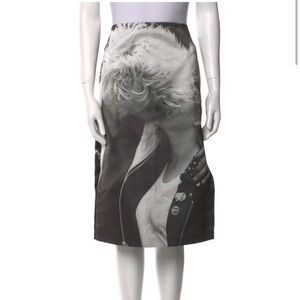 No.21 graphic punk rock couple zip up a-line skirt